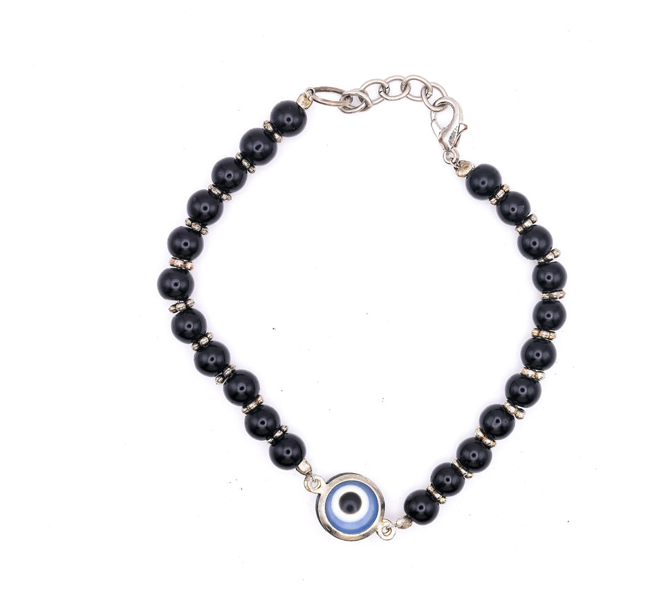 Black Onyx Evil Eye Bracelet – Beaded Nazar Protection Bracelet for Positivity, Style & Good Luck