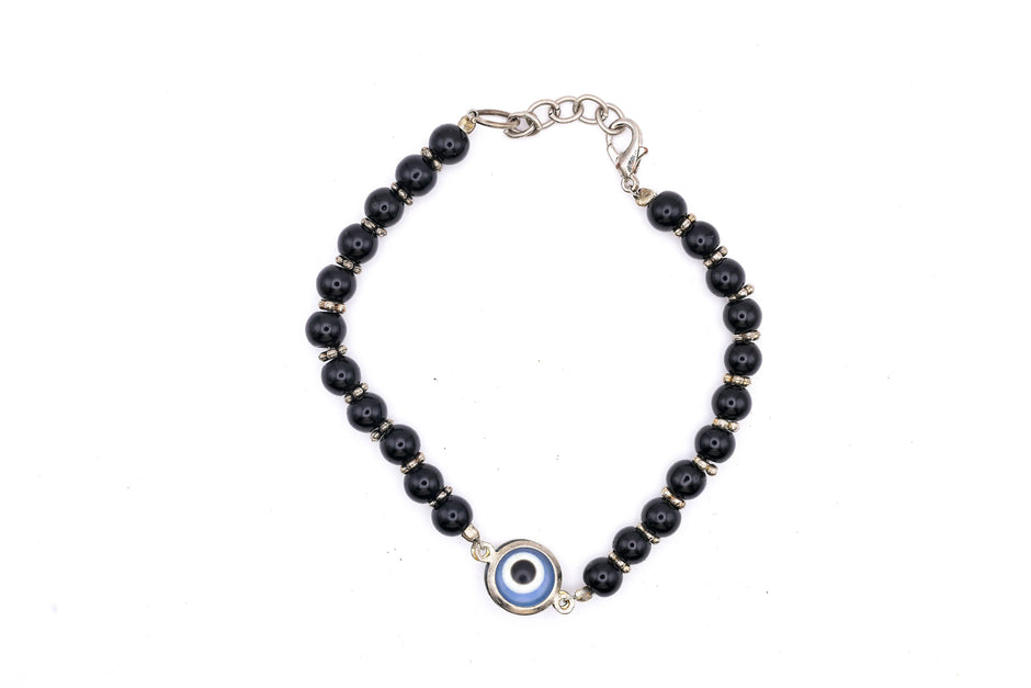 Black Onyx Evil Eye Bracelet – Beaded Nazar Protection Bracelet for Positivity, Style & Good Luck