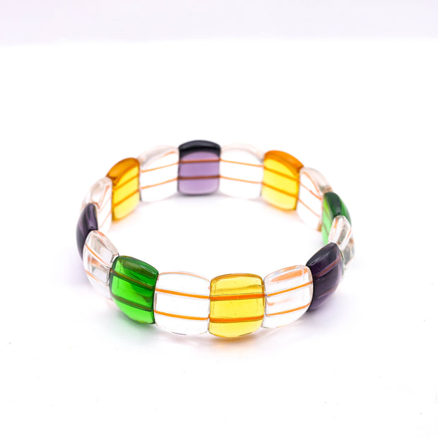 Multicolor Glass Bead Stretch Bracelet – Handmade Colorful Fashion & Spiritual Jewelry