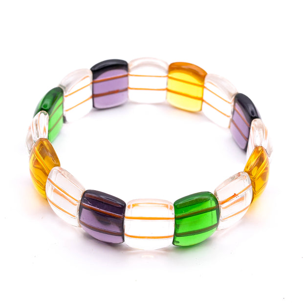 Multicolor Glass Bead Stretch Bracelet – Handmade Colorful Fashion & Spiritual Jewelry