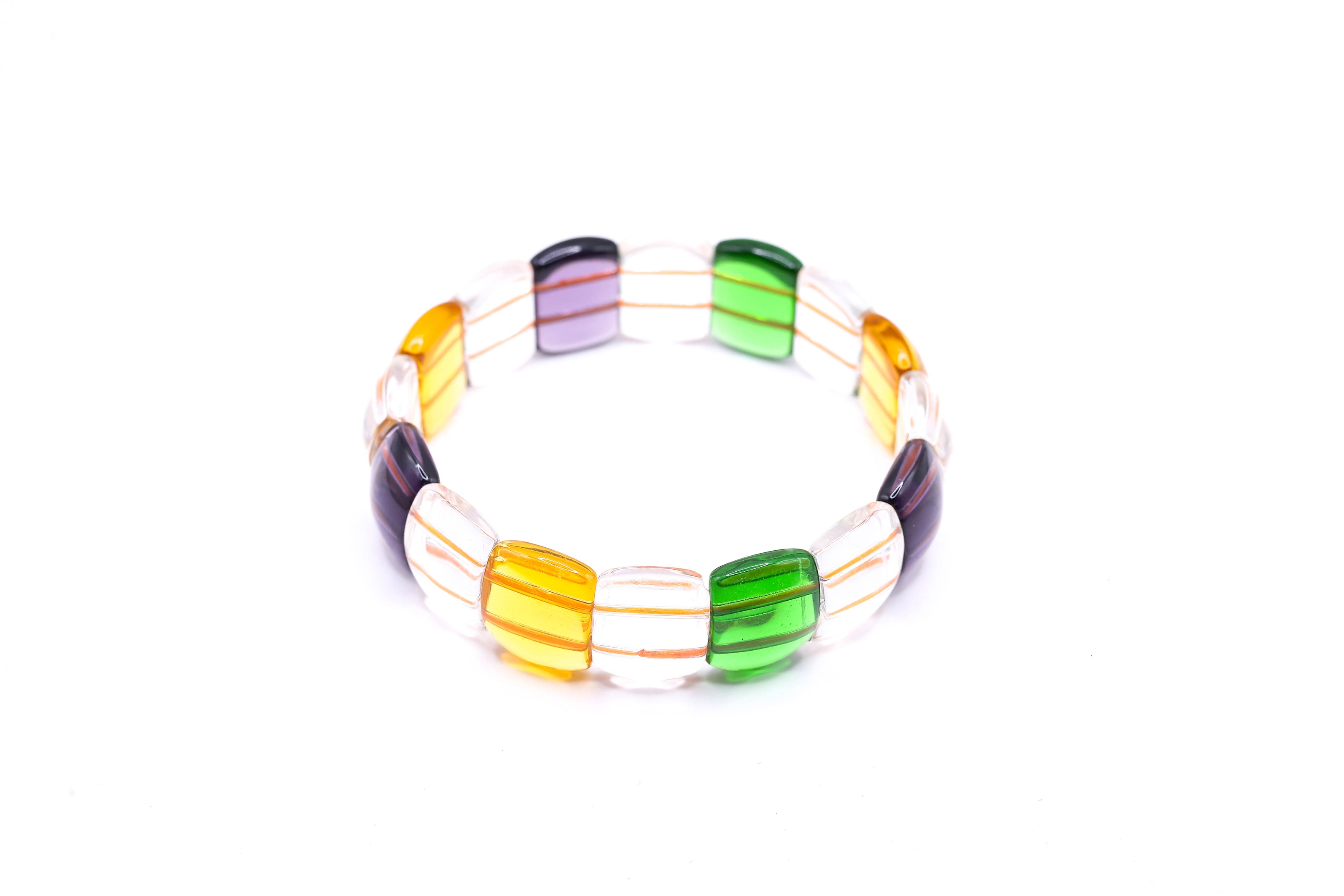 Multicolor Glass Bead Stretch Bracelet – Handmade Colorful Fashion & Spiritual Jewelry