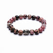 Pink Rhodonite Beaded Bracelet with Buddha Charm – Handmade Gemstone Jewelry for Balance & Positive Energy