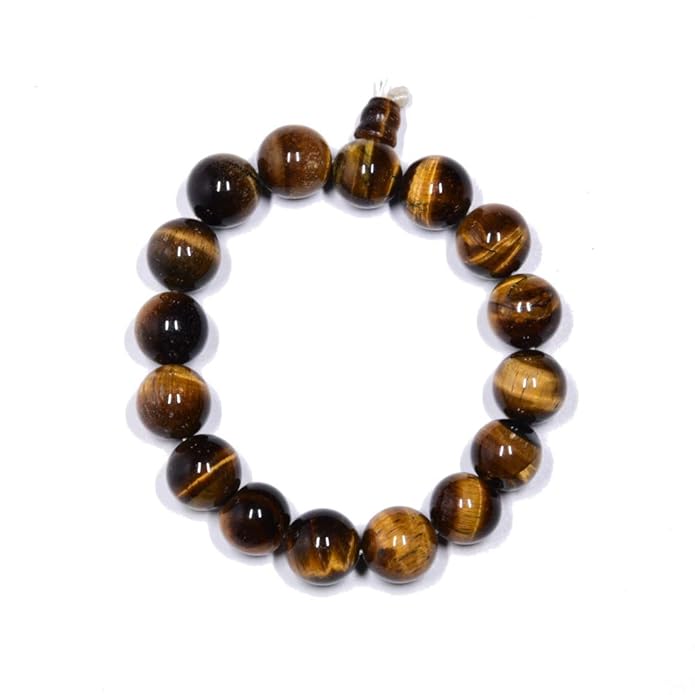Natural Tiger Eye Beaded Bracelet – Handmade Stone Jewelry for Protection & Confidence