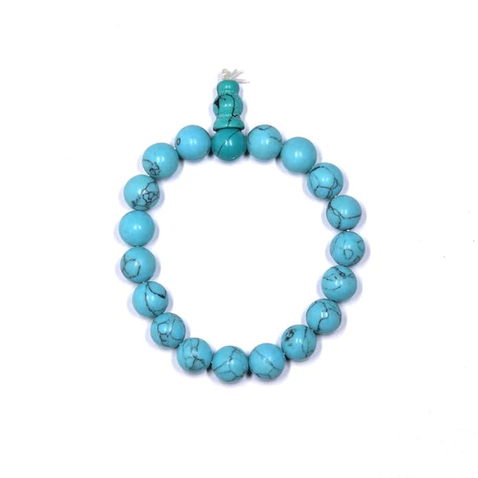 Natural Turquoise Beaded Bracelet – Handmade Gemstone Jewelry for Protection & Style
