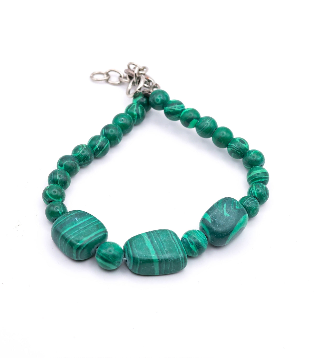 Natural Malachite Bracelet – Handmade Green Gemstone Jewelry for Balance & Style