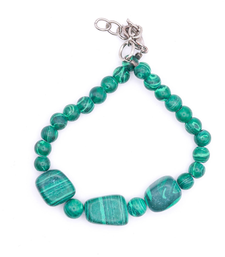 Natural Malachite Bracelet – Handmade Green Gemstone Jewelry for Balance & Style