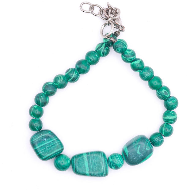 Natural Malachite Bracelet – Handmade Green Gemstone Jewelry for Balance & Style