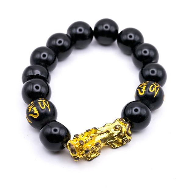Black Obsidian Pi Xiu Bracelet – Feng Shui Lucky Wealth & Protection Jewelry