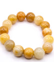 Natural Yellow Jade Beaded Bracelet – Handmade Healing Stone Jewelry for Men & Women