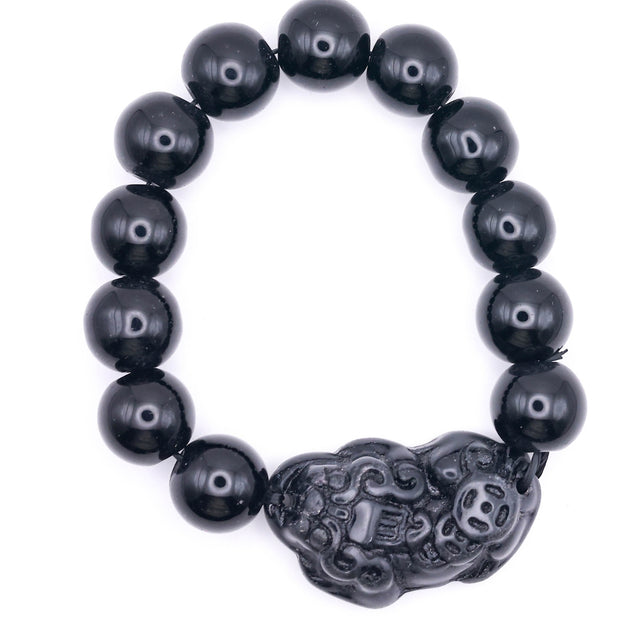Black Pi Xiu Beaded Bracelet – Feng Shui Protection & Wealth Bracelet for Men & Women