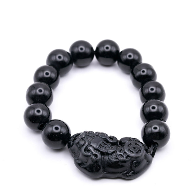 Black Pi Xiu Beaded Bracelet – Feng Shui Protection & Wealth Bracelet for Men & Women