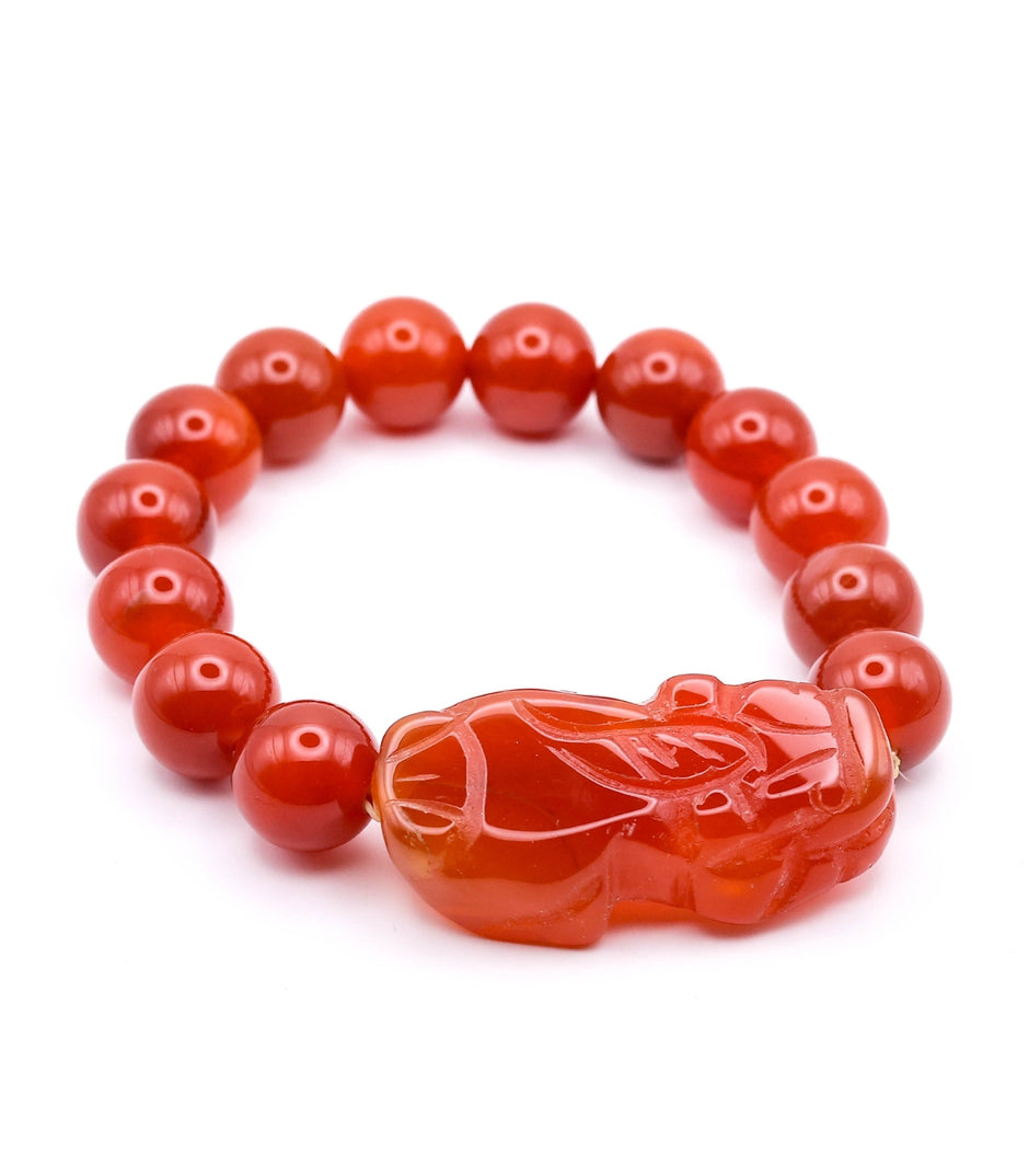 Red Pixiu Wealth Bracelet – Natural Gemstone Feng Shui Bracele
