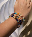 Multi-Colored Gemstone Bead Bracelet – Natural Stone Energy Healing Jewelry for Men & Women