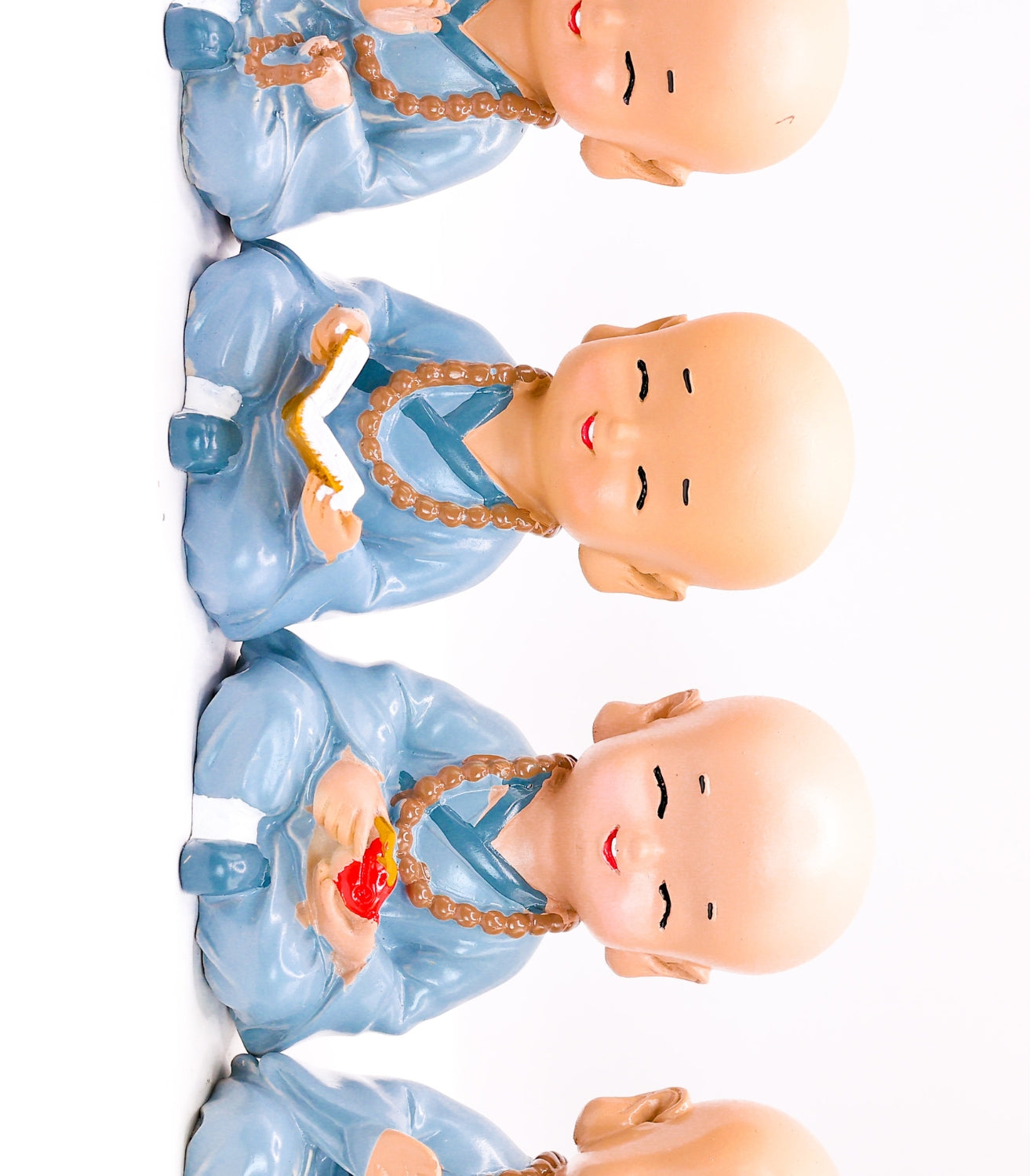 Set of 4 Little Buddha Monk Statues