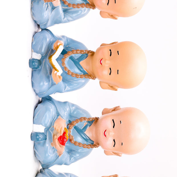 Set of 4 Little Buddha Monk Statues