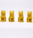 Golden Guardian Lion Figurines Set – 4 Lucky Feng Shui Mini Lions for Home, Office & Desk Décor
