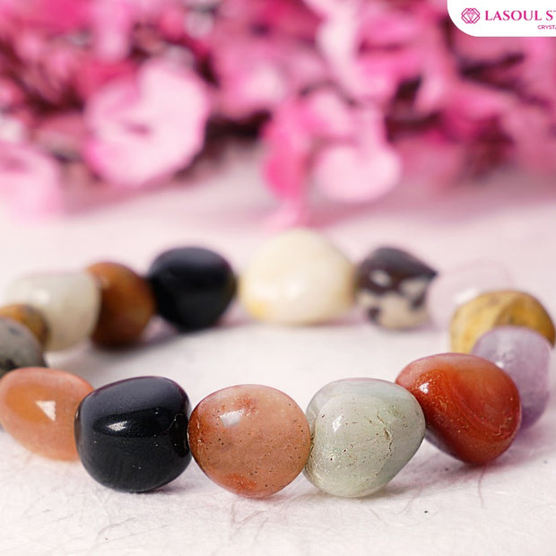Natural Multi-Stone Crystal Healing Bracelet | Positive Energy Gemstone Bracelet for Balance, Protection & Wellness