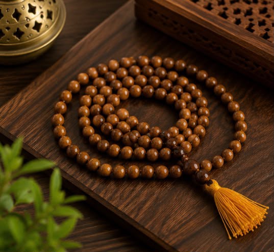 Natural Yellow Jasper 108 Beads Mala for Meditation, Yoga & Spiritual Healing