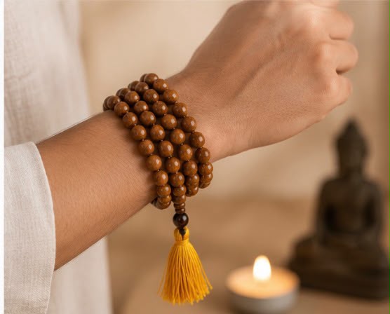Natural Yellow Jasper 108 Beads Mala for Meditation, Yoga & Spiritual Healing