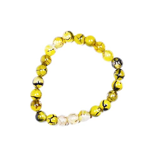 Yellow Dragon Vein Agate Bracelet – Prosperity, Confidence & Positive Energy