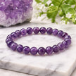 Natural Amethyst Crystal Bracelet for Men and Women | Purple Healing Stone Beaded Bracelet | Adjustable Spiritual Jewelry