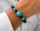 Natural Lava Stone & Turquoise Bead Bracelet – Natural Healing Energy Bracelet for Men & Women