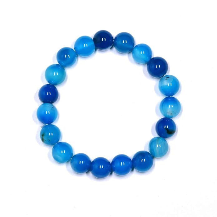 Natural Blue Apatite Crystal Bracelet – Handmade Gemstone Bead Stretch Bracelet for Men & Women