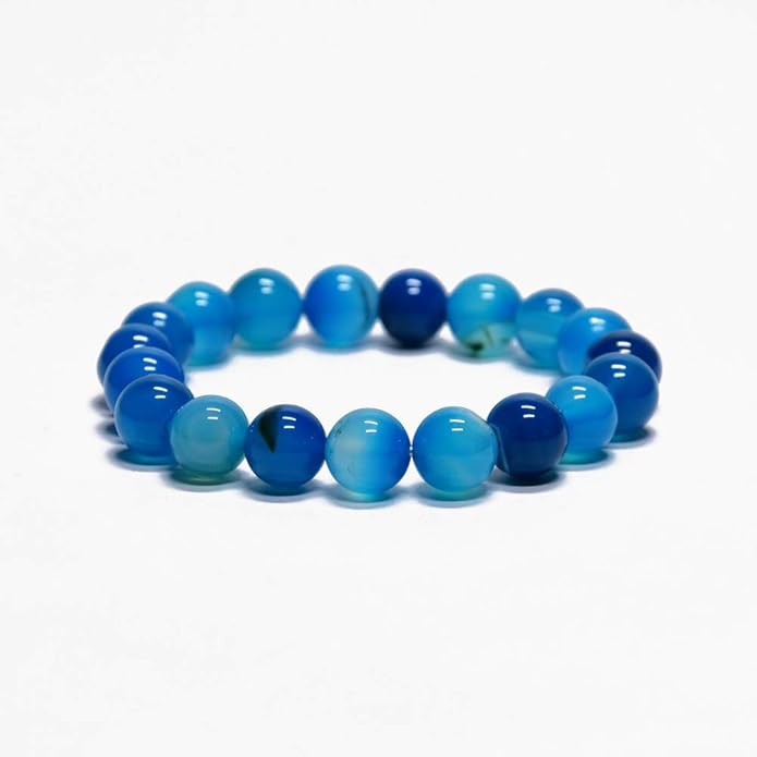 Natural Blue Apatite Crystal Bracelet – Handmade Gemstone Bead Stretch Bracelet for Men & Women