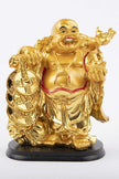 Golden Laughing Buddha on Dragon Turtle Statue – Feng Shui Wealth & Prosperity Decorative Idol