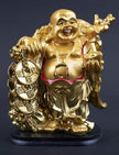 Golden Laughing Buddha on Dragon Turtle Statue – Feng Shui Wealth & Prosperity Decorative Idol