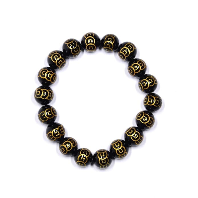 Black Mantra Bead Bracelet | Buddhist Om Mani Padme Hum Bracelet | Spiritual Protection & Energy Bracelet for Men & Women