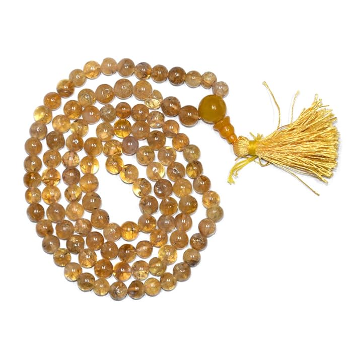 Natural Citrine Crystal Bead Bracelet | Golden Healing Stone Bracelet | Adjustable Energy Bracelet for Men & Women