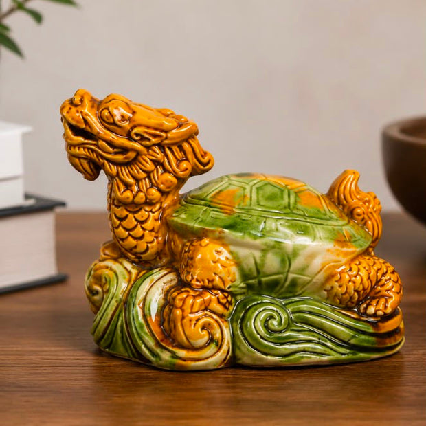 Dragon Turtle Figurine – Feng Shui Wealth & Protection Home Decor