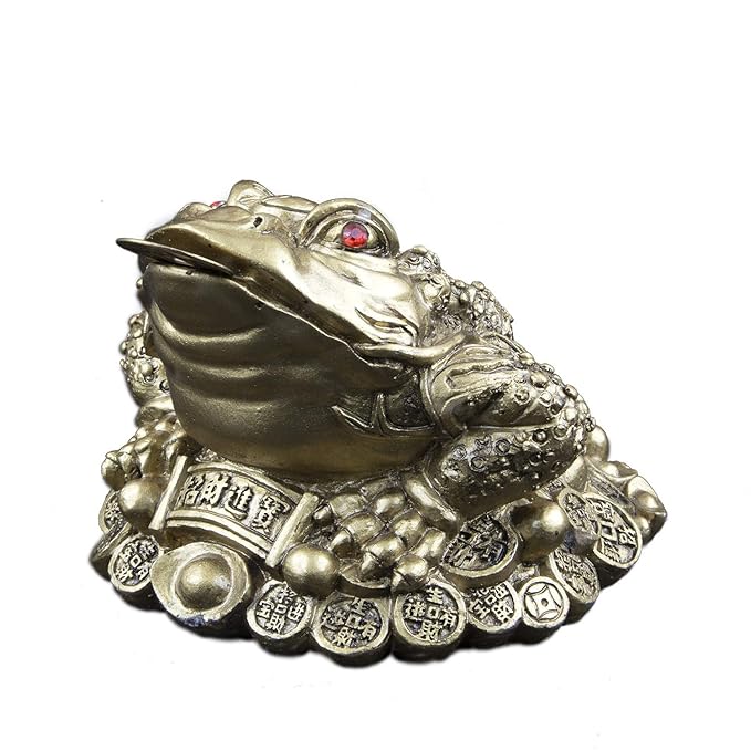 Feng Shui Money Frog (Three-Legged Toad) Showpiece for Wealth & Prosperity | Lucky Wealth Frog Home & Office Decor