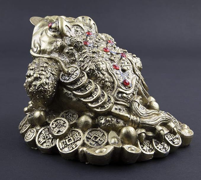 Feng Shui Money Frog (Three-Legged Toad) Showpiece for Wealth & Prosperity | Lucky Wealth Frog Home & Office Decor