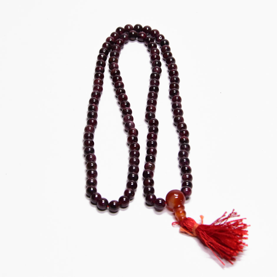 Natural Black Lava Stone Mala Necklace (108 Beads) for Meditation, Yoga & Spiritual Healing | Volcanic Stone Prayer Mala for Men & Women
