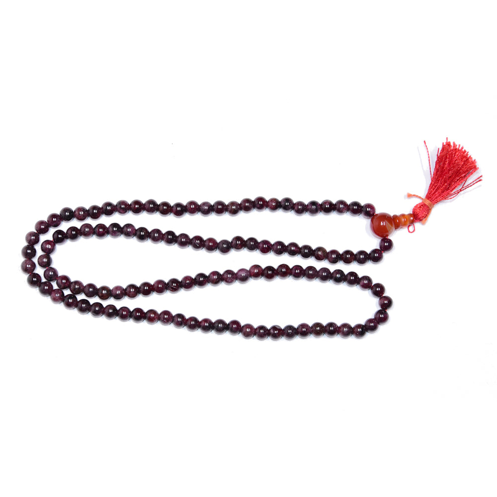 Natural Black Lava Stone Mala Necklace (108 Beads) for Meditation, Yoga & Spiritual Healing | Volcanic Stone Prayer Mala for Men & Women