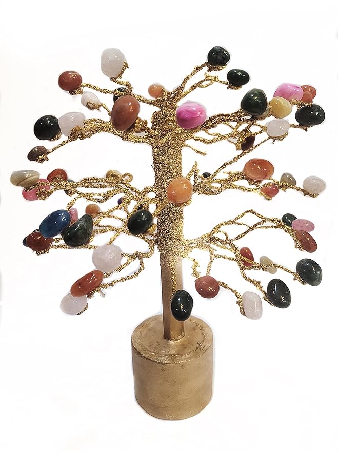7 Chakra Crystal Gemstone Tree for Wealth, Positivity & Home Decor | Feng Shui Money Tree for Office, Living Room & Gifts