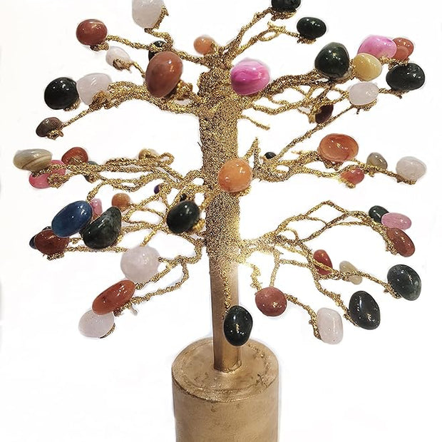 7 Chakra Crystal Gemstone Tree for Wealth, Positivity & Home Decor | Feng Shui Money Tree for Office, Living Room & Gifts