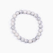 White Marble Stone Beads Bracelet – Healing Crystal Wrist Band | Minimalist Yoga & Meditation Jewelry