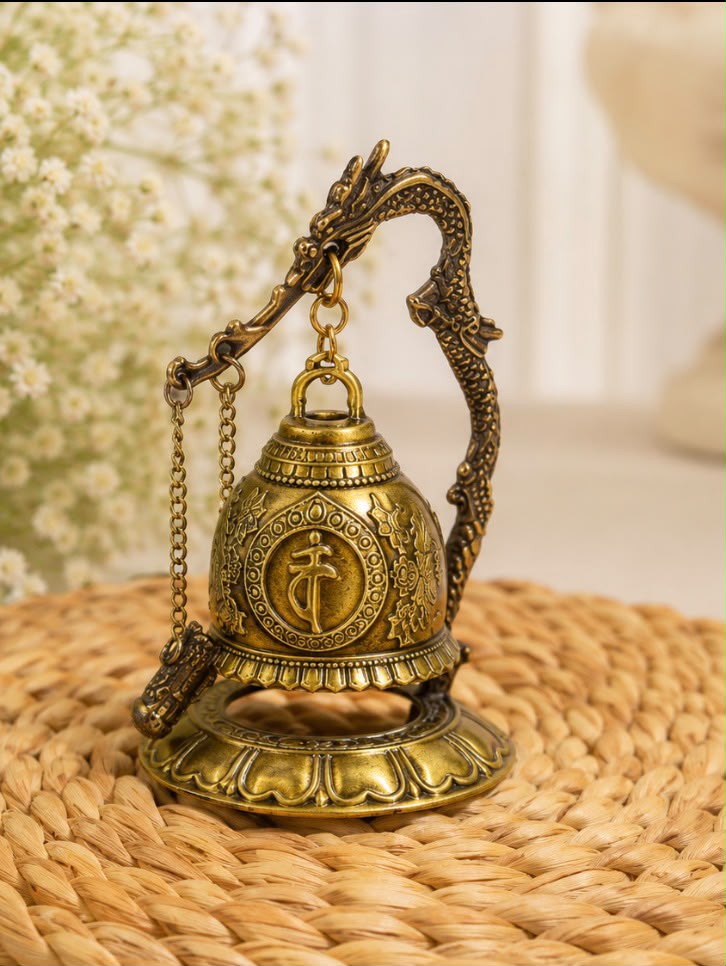 Brass Dragon Bell – Feng Shui Meditation & Spiritual Decor for Positive Energy