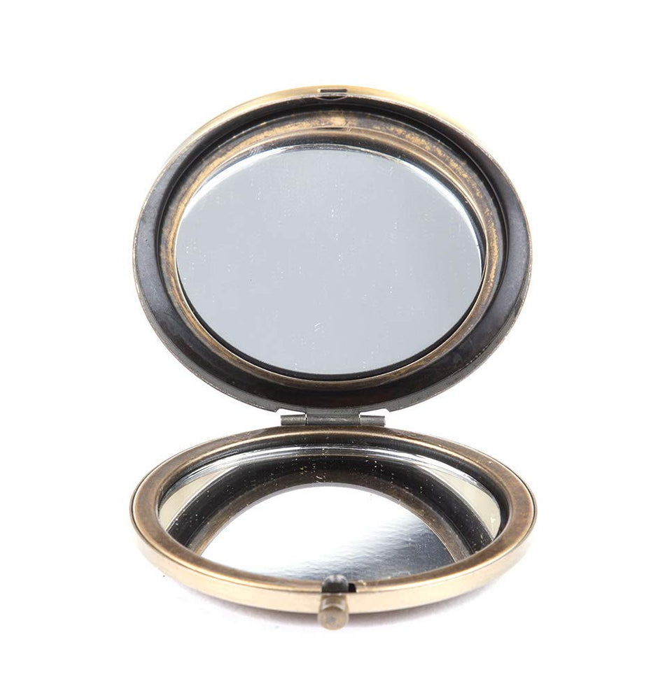 Vintage-Style Compact Mirror – Portable Double-Sided Makeup Mirror for Travel & Everyday Use