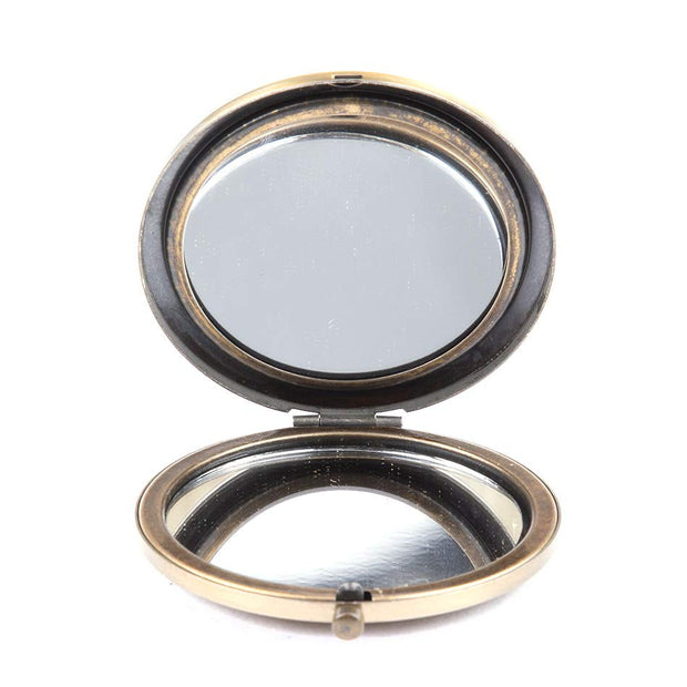 Vintage-Style Compact Mirror – Portable Double-Sided Makeup Mirror for Travel & Everyday Use