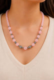 Natural Pink Onyx Beaded Necklace | Elegant Handmade Necklace for Women | LaSoul Stones