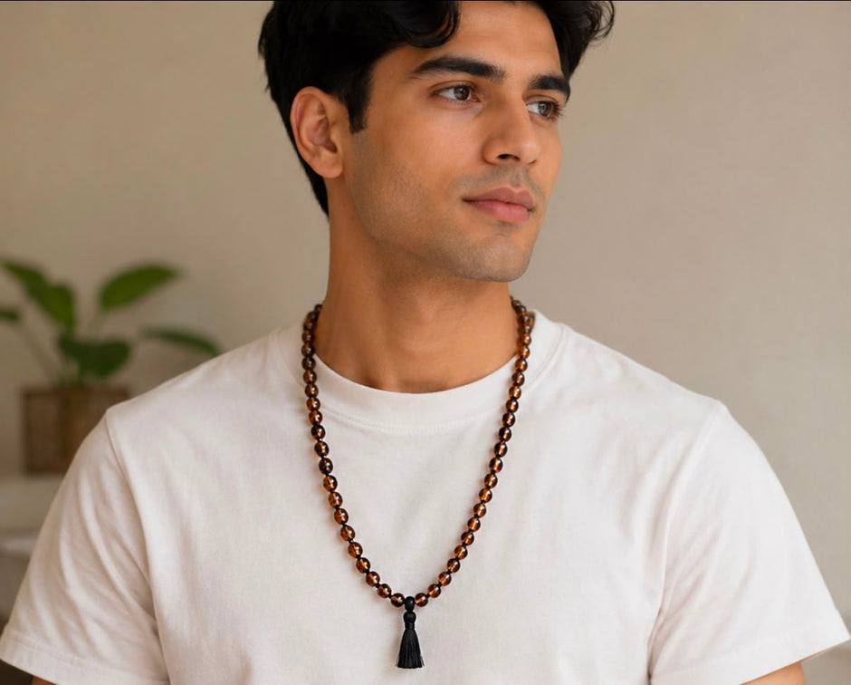 Smoky Quartz Mala  –  Meditation & Spiritual Beads for Grounding