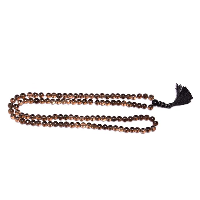 Smoky Quartz Mala Necklace – Handmade Meditation & Spiritual Beads for Grounding