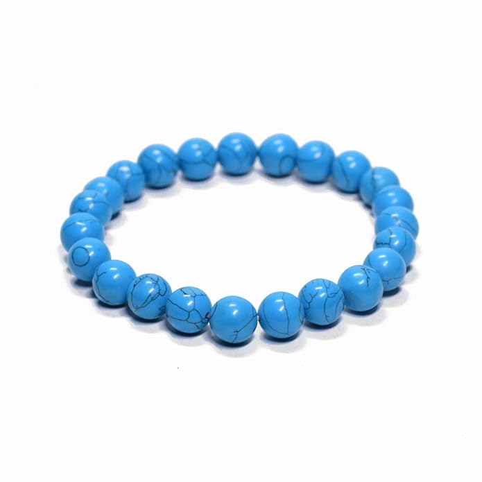 Natural Turquoise Beaded Bracelet – Handmade Stone Jewelry for Protection & Positive Energy