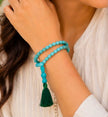 Natural Turquoise Mala Necklace – Handmade Meditation & Spiritual Jewelry